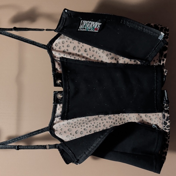 Vintage Y2K Lip Service Faux Leopard Fur Corset Top - Picture 4 of 6